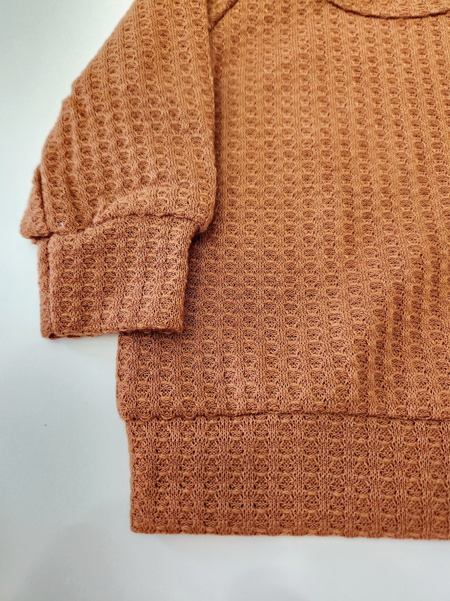 2pcs Rainbow Print Waffle Long-sleeve Baby Set