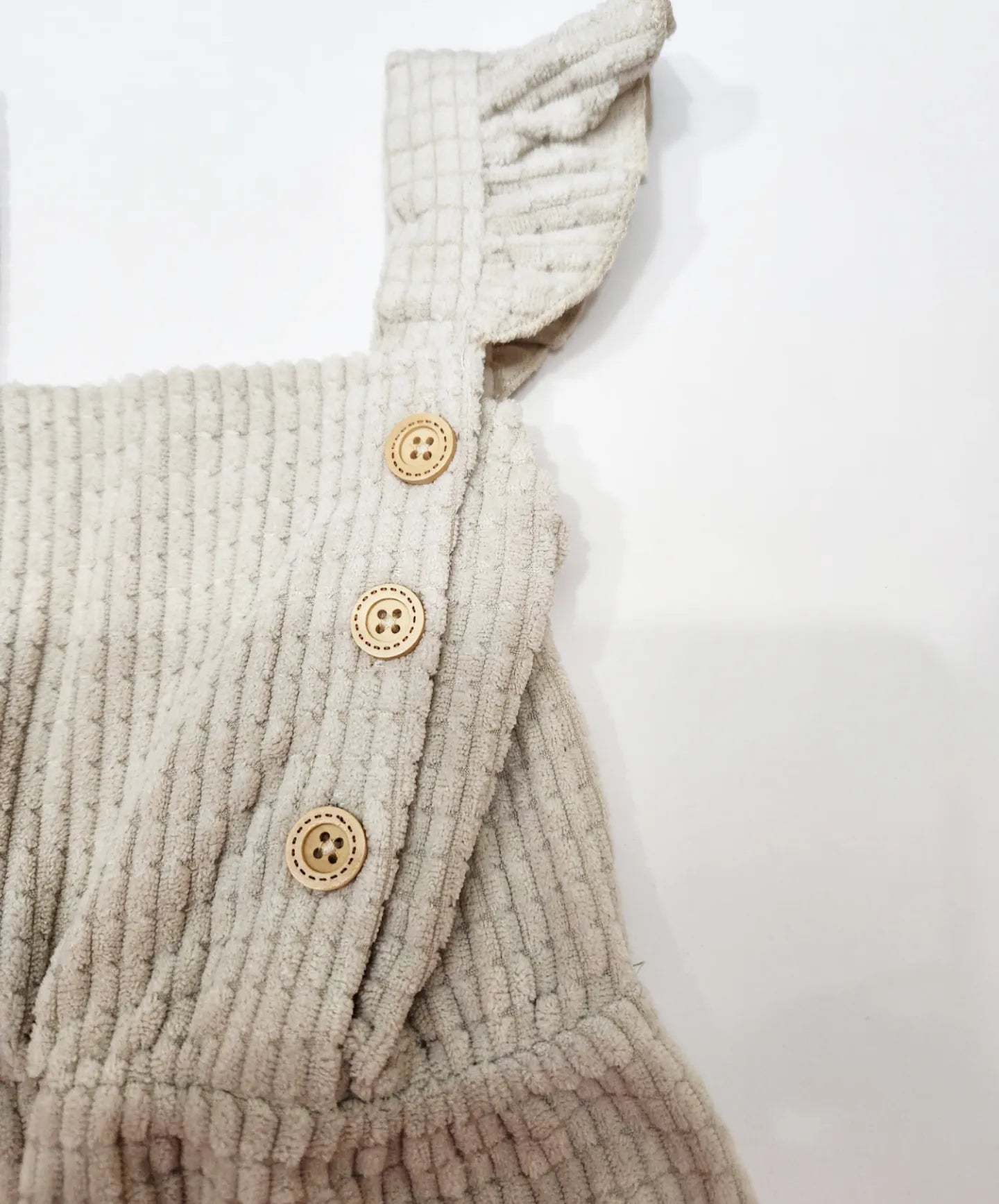 Girl's Solid Flutter Sleeve Jumpsuit Overalls - Apricot